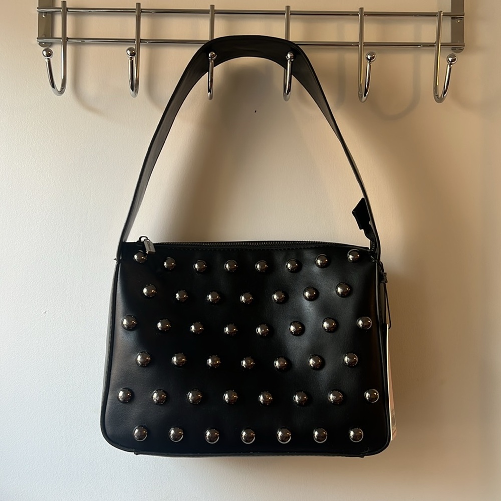 French Connection Studded Black Shoulder Bag